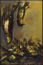 Francesco D'Amicis - Cacciagione - Olio su tela, cm 23x33